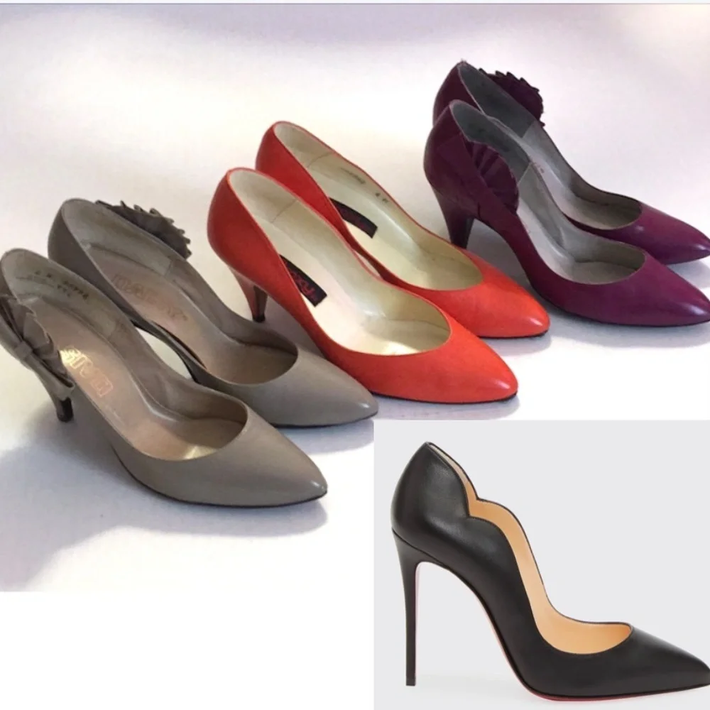 Vintage 80s pumps. 1 PAIR MAGENTA only available(like Louboutin-style black pr)​